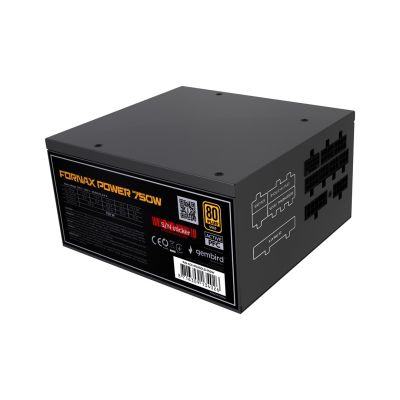 2. GEMBIRD COMPUTER POWER SUPPLY FORNAX POWER 750W 80+ GOLD ATX, 750W, ACTIVE PFC, 12CM FAN