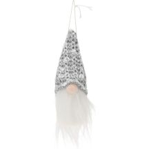DECORATIVE PENDANT SANTA CLAUS 11CM SEQUINS GRAY