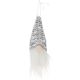 DECORATIVE PENDANT SANTA CLAUS 11CM SEQUINS GRAY