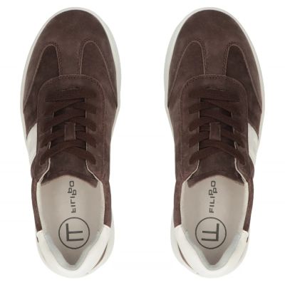 4. Women's leather sneakers on a brown platform Filippo DP7533