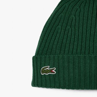 2. Lacoste Ribbed Wool Beanie Green - RB0001-132