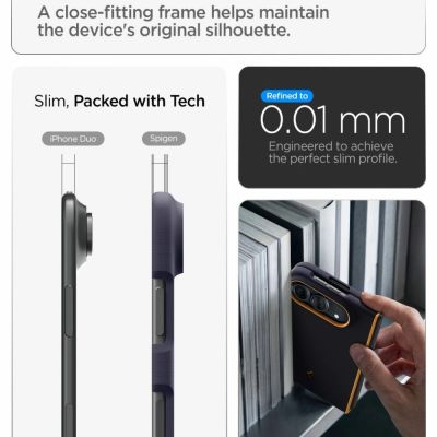 12. Spigen Nano Pop MagSafe iPhone Duo Case - Navy Blue and Yellow