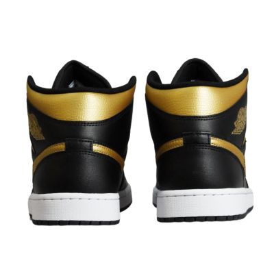 7. Air Jordan 1 Mid (GS) Basketball Shoe Black/Metallic Gold - DQ8426-071