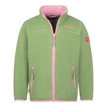 Trollkids Girls Oppdal Jacket XT sporty fleece jacket with zip, green (415-353)
