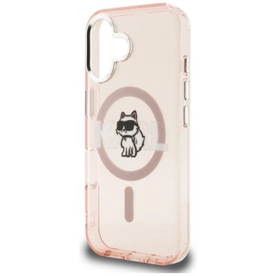 6. Karl Lagerfeld IML Choupette Sketch Logo MagSafe iPhone 16 Case - Pink