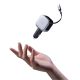 10. Cuktech CC903P 100W Car Charger with Display and 70cm Retractable USB-C Cable - Gray