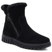 Women’s Black Lined Leather Ankle Boots Vinceza 133126