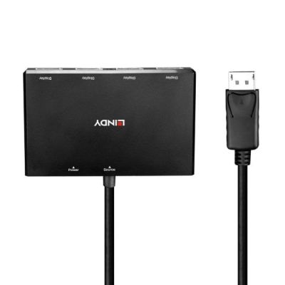 3. Lindy 38431 DisplayPort Hubs and Concentrators Black