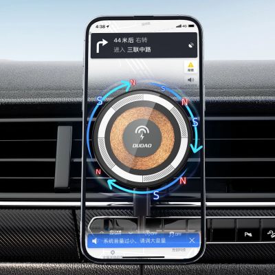 16. Magnetic holder with MagSafe inductive charger for cockpit/air vent 15W Dudao F12MAX+ - black