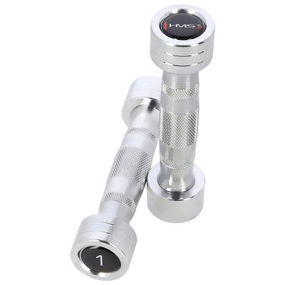 5. Set of chrome HMS dumbbells