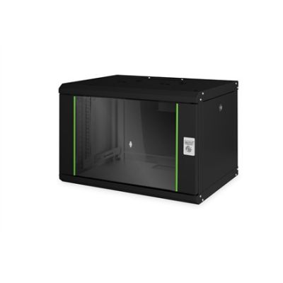 10. Digitus Unique 19" 7U wall-mounted network cabinet, 600x450, glass door, black, undivided, assembled, 100kg