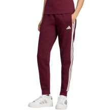 Women's adidas Essentials 3-Stripes Fleece Slim Burgundy Pants KF8321
