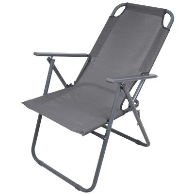 18. CAMPING CHAIR WITH ARMRESTS 61x66x65-108CM FOLDING DARK GRAY ENERO CAMP - 2nd QUALITY