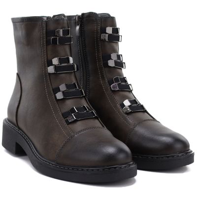 4. Women's winter ankle boots on a block, dark brown M.Daszyński SA252-16 SA252-1