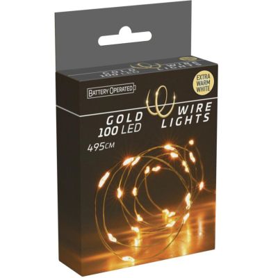 5. BATTERY-OPERATED WIRE LAMPS GARLAND 100 LED SUPER WARM WHITE