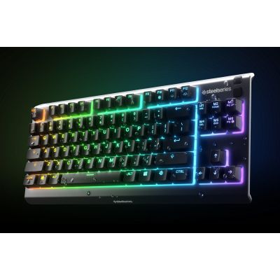 5. SteelSeries Apex 3 Tenkeyless Gaming Keyboard RGB LED Light American Wired Whisper-Quiet Switches