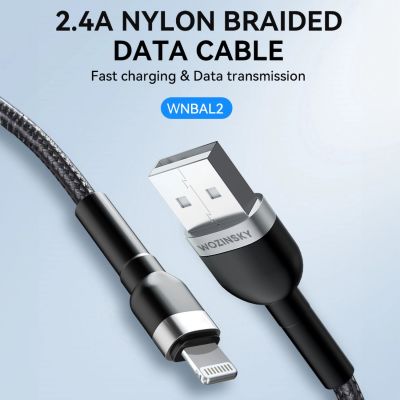 6. Wozinsky WNBAL2 USB-A / Lightning 2.4A cable 2 m - black