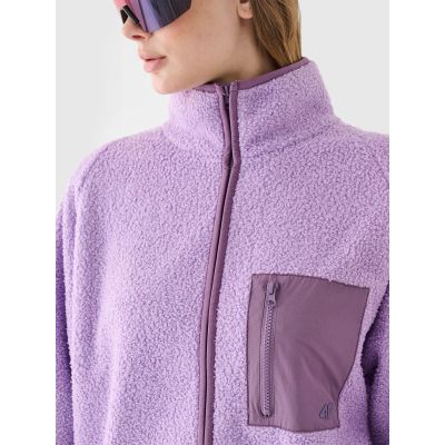 6. Women's sherpa fleece with stand-up collar 4F 4FRAW24TFLEF326-51S