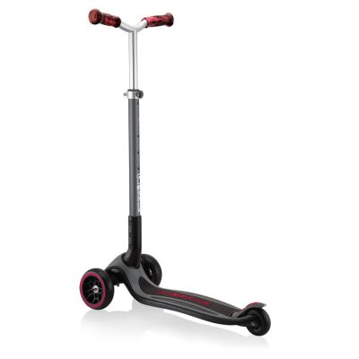 17. Globber Master Prime 3-Wheel Scooter / Black - New Red 664-102