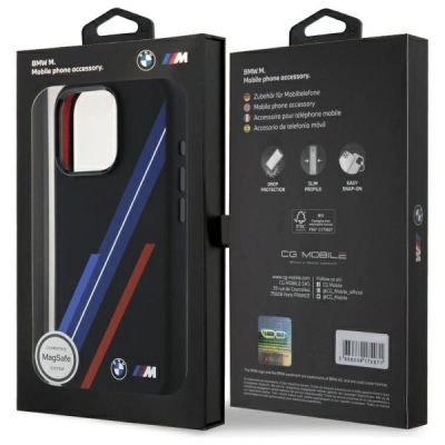 8. BMW Silicone Random Lines MagSafe Case for iPhone 16 Pro Max - Black