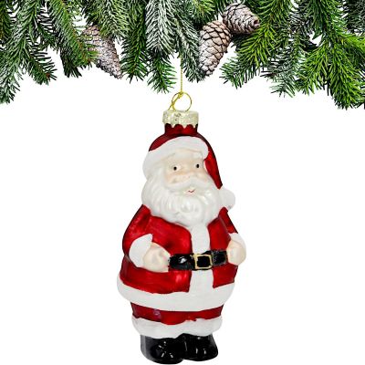 MOLDED GLASS CHRISTMAS ORNAMENT SANTA CLAUS SASKA GIFT & DECOR