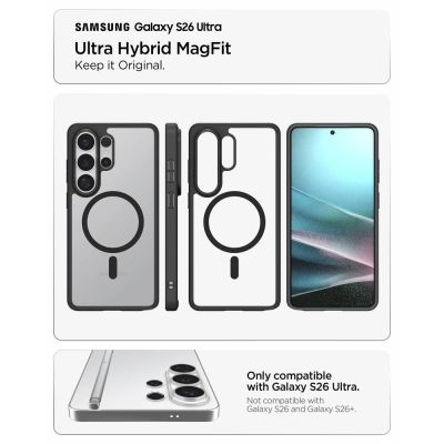 6. Spigen Ultra Hybrid Mag MagSafe Case for Samsung Galaxy S26 Ultra - Clear Black