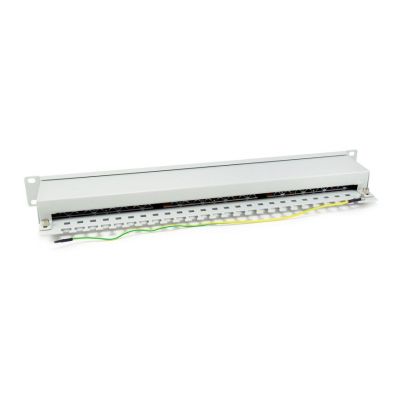 4. Equipment 19" Patch Panel 24xRJ45 Cat6 FTP 1U 250MHz RAL7035