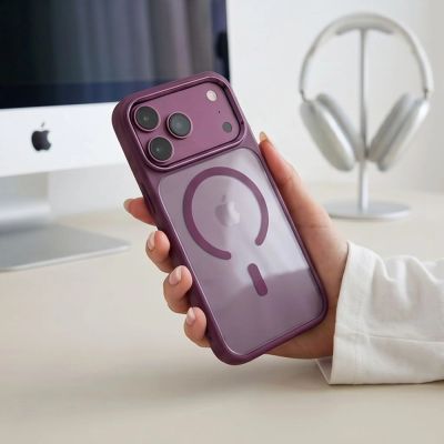 8. Tech-Protect Magmat Magsafe CC Case for iPhone 17 Pro / 18 Pro - Transparent Burgundy