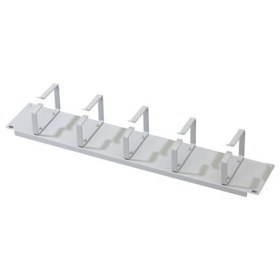 2. 19" 2U cable organizer, 5x steel brackets, 85x60 mm, gray