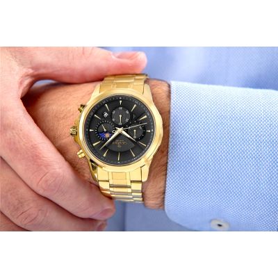 3. Men's Watch Giewont Chronograph Sapphire Gold Black GW9460-B4