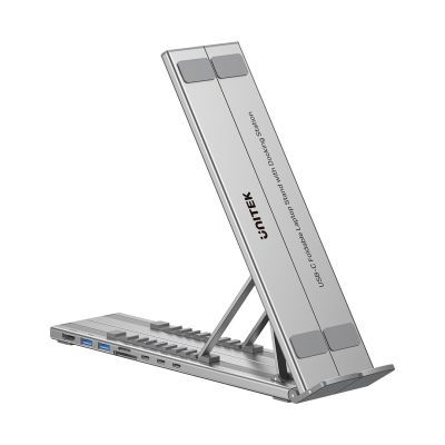 2. UNITEK ADJUSTABLE LAPTOP STAND + HUB USB-C/A, HDMI 2.0, PD 100W