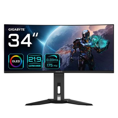 GIGABYTE MO34WQC Computer Monitor 86.4 cm (34") 3440 x 1440 px Wide Quad HD OLED Black