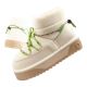 Women's winter snow boots D.Franklin fashionable fur insulated ankle boots beige green