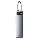 2. Baseus Metal Gleam 11in1 multifunctional USB Type C HUB - 3x USB 3.2 Gen 1 5Gbps / USB Type C PD 100W / 3.5 mm mini jack AUX / VGA Full HD 60Hz / 2x HDMI 4K 30Hz / TF and SD card reader / RJ45 1Gbps gray (CAHUB-CT0G)