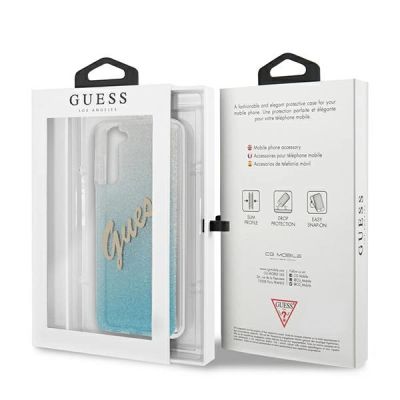 8. Guess GUHCS21MPCUGLSBL S21+ G996 blue/blue hardcase Glitter Gradient Script