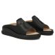 4. Women's leather wedge sandals, black, Filippo DK7758