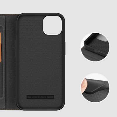 8. Dux Ducis Skin X2 case for iPhone 14 Plus case with magnetic flap black