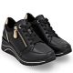 4. Women's leather wedge sneakers black Remonte Rieker D0T03-03