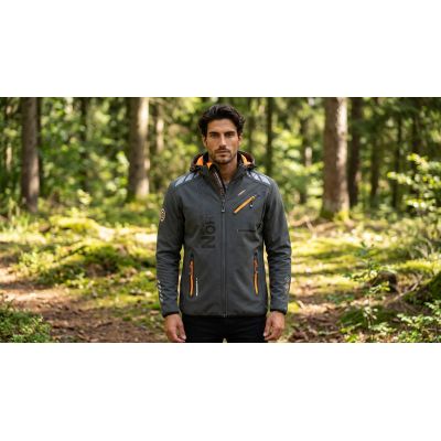 3. Men’s Softshell Jacket Geographical Norway ROYAUTE DGREY-ORANGE GTX MEN 068 (WW4643H/GN-DARK GREY / ORANGE)