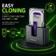 5. Qoltec 52631 HDD SSD Docking Station | SATA | M.2 NVMe | Cloning | USB-C | 10Gb/s | 28TB