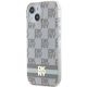 2. DKNY IML Checkered Mono Pattern & Printed Stripes MagSafe Case for iPhone 15 Plus / 14 Plus - Beige