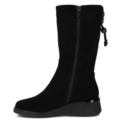 2. Women's leather high wedge ankle boots, black Filippo DBT7210