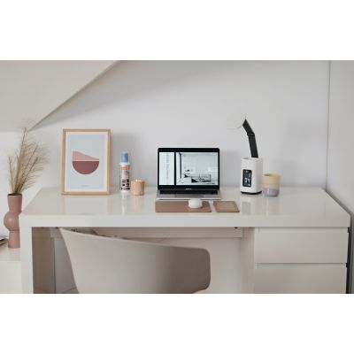 5. Modern LED desk lamp Activejet TECHNIC white with LED display (date, time, alarm clock), foldable