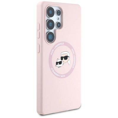 4. Karl Lagerfeld Silicone Double Heads And Circle MagSafe Samsung Galaxy S25 Ultra Case Pink