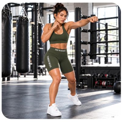 5. Women's ARMY GREEN COMBATWEAR Compression Shorts | DBX Bushido