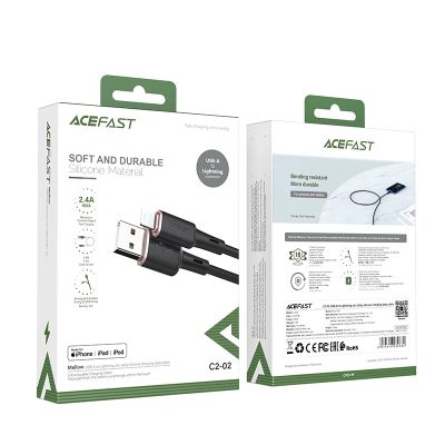 5. Acefast cable MFI USB - Lightning 1.2m, 2.4A black (C2-02 black)