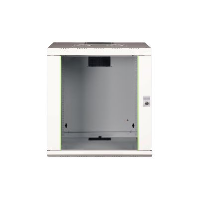 18. Digitus Unique 19" 12U 600x450 wall-mounted network cabinet, glass door, gray, undivided, assembled, 100kg