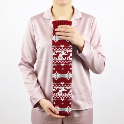 5. RED RUBBER HOT WATER BOTTLE IN A SWEATER 0.9 L