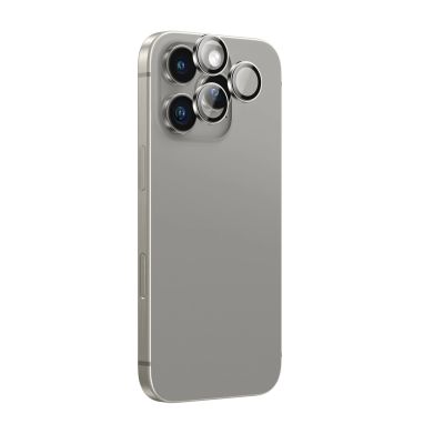 AmazingThing AR Aluminum 3 Lens Glass with Camera Lens Frame for iPhone 16 Pro / 16 Pro Max - Gray