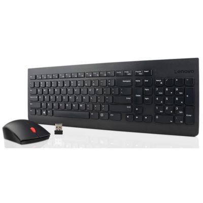 Lenovo Essential Wireless Keyboard and Mouse Set - US English with Euro Symbol Black
